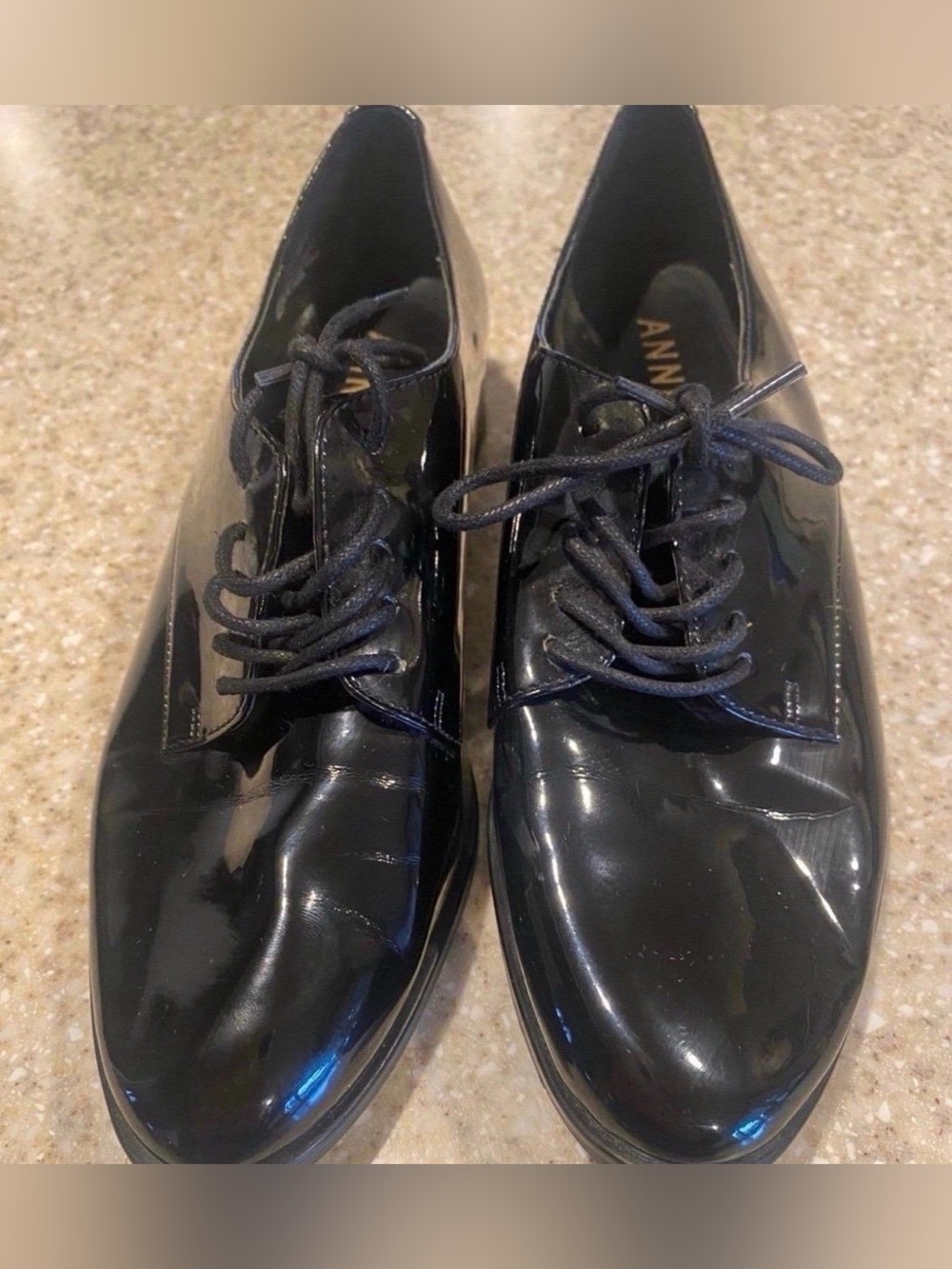 Anne Klein Black Men’s Lace-Up Oxfords (Size 8)